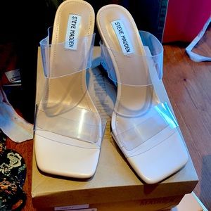 Brand New Steve Madden ISA clear wedge sandal